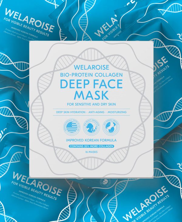 BIO-PROTEIN COLLAGEN DEEP FACE MASK. PACK OF 16